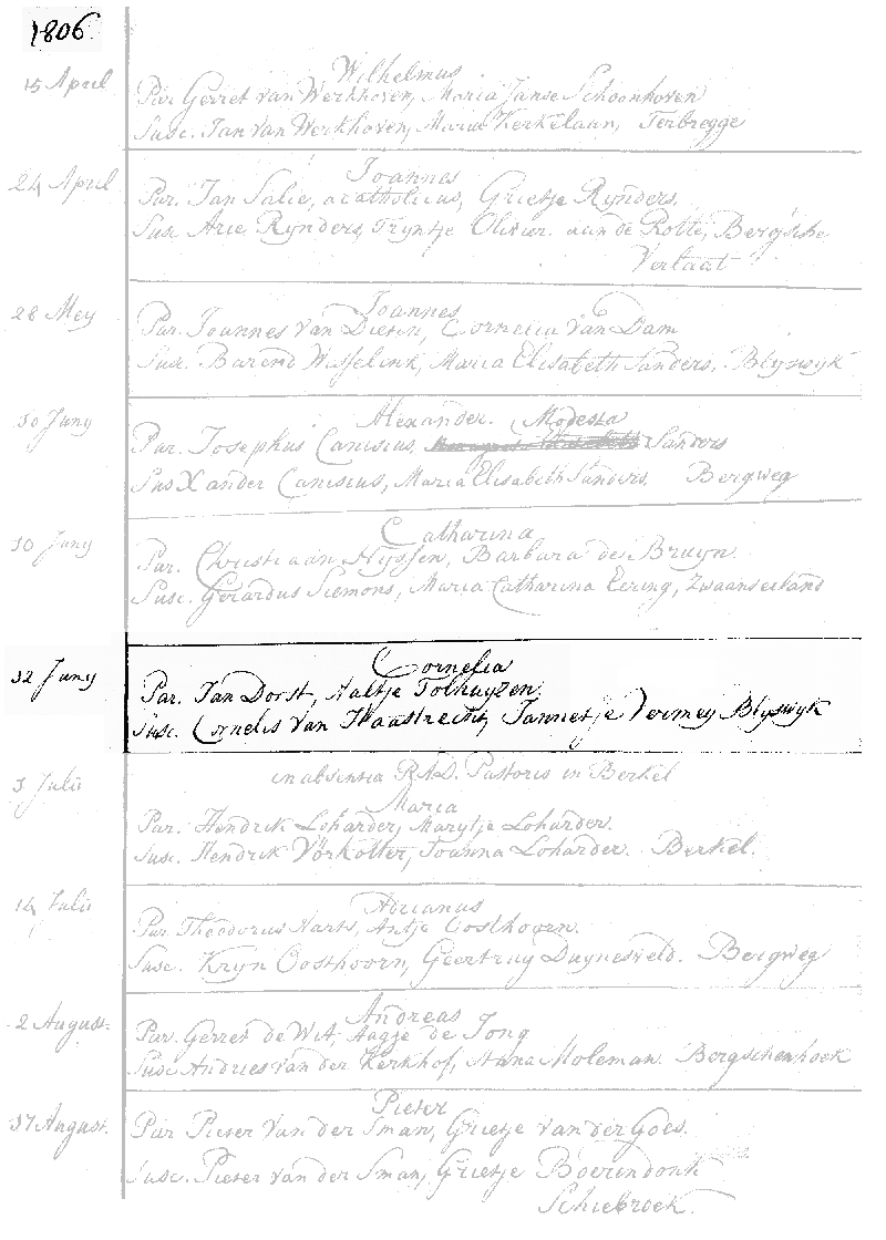 18060612 dp RK-Bergschenhoek Cornelia dv J Dorst - A Tolhuizen